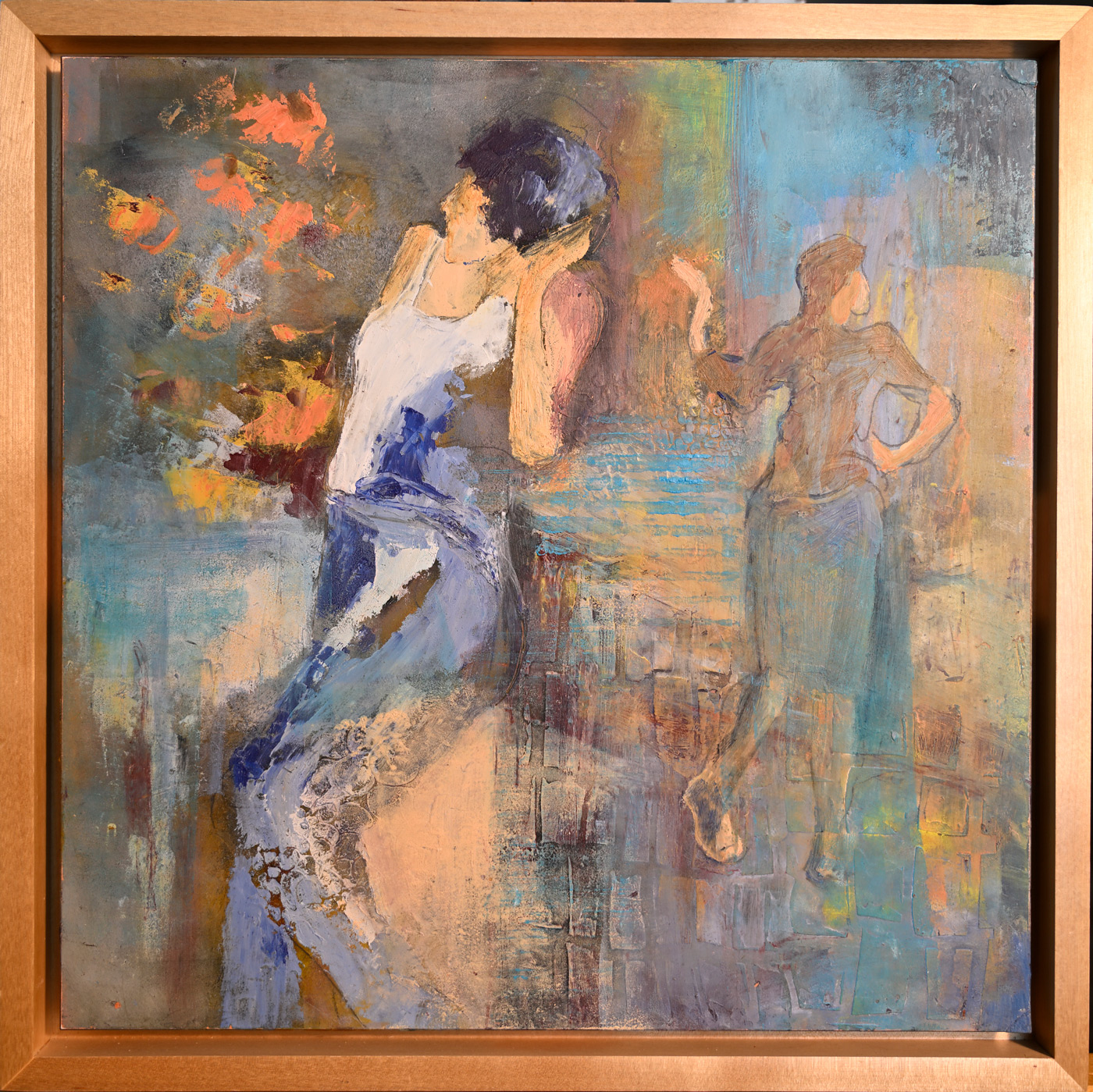 Indifference Oil Cold Wax 12in x 12in 15.5in x 13.5in Framed