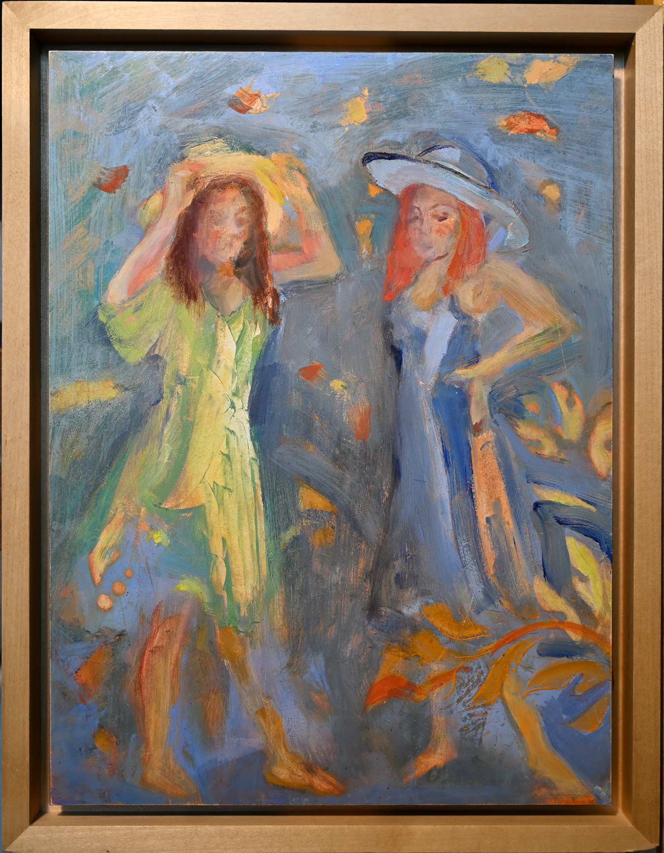 Autumn Oil Cold Wax 9in x 12in -10.5in x 13.5in Framed