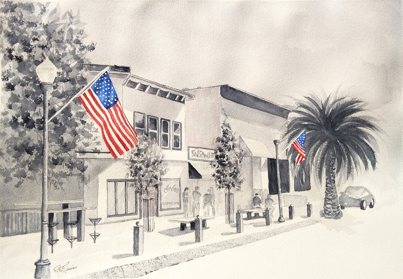 City Proud - Watercolor 14in x 11in - 20in x 16in Framed