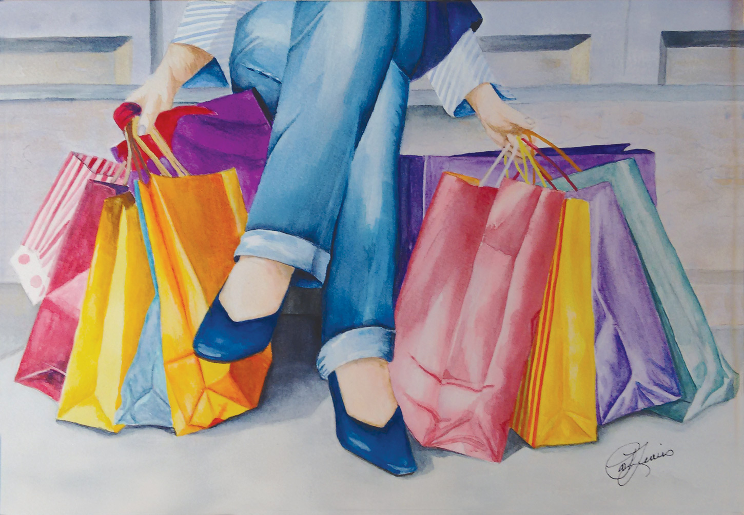 Bag Lady - Watercolor - SOLD