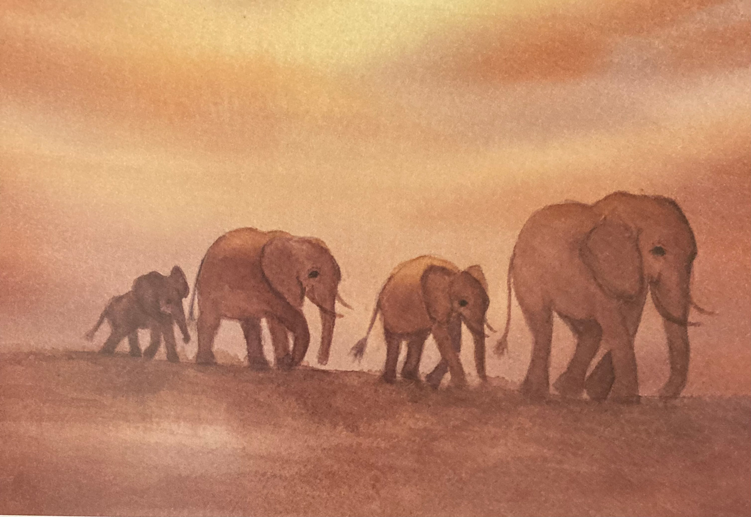 Elephants - Kathy Andreini 5x7
